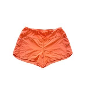Athleta Be Free Running Shorts Neon Coral Orange Mesh Pockets Womens Small S‎